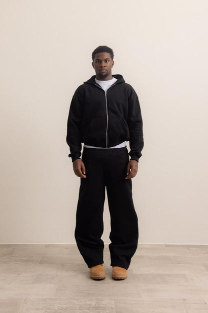 BLACK ZIP HOODIE