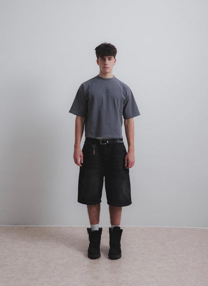 CARBON BLACK DOUBLE KNEE JORTS