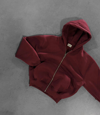 BORDEAUX ZIP HOODIE
