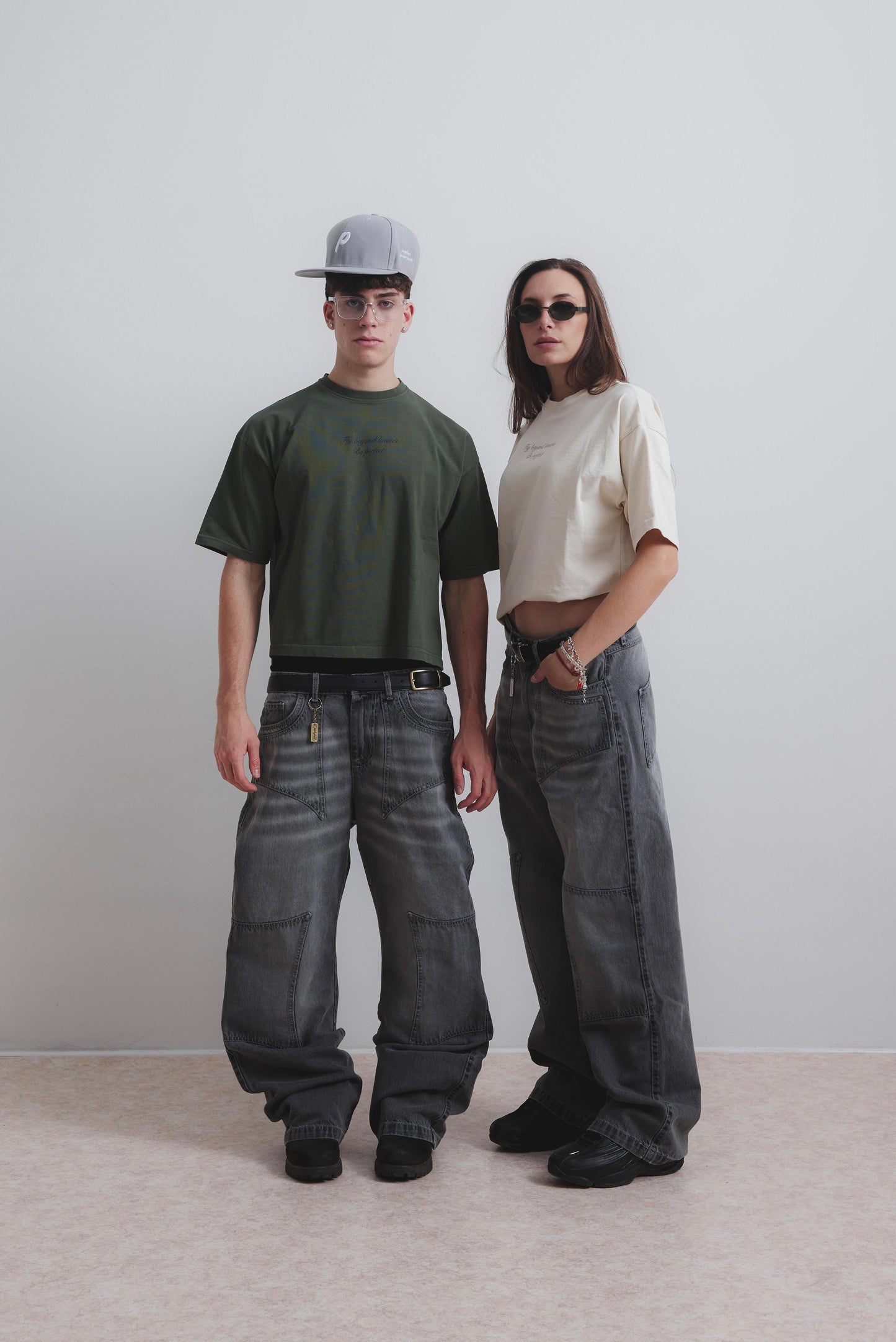 STORM GREY DOUBLE KNEE JEANS