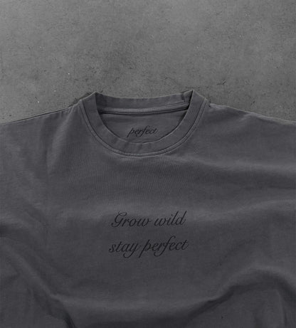 SMOKE GREY FLOWER TEE