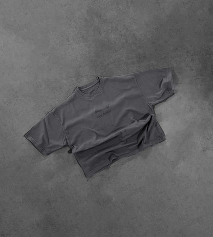 SMOKE GREY FLOWER TEE