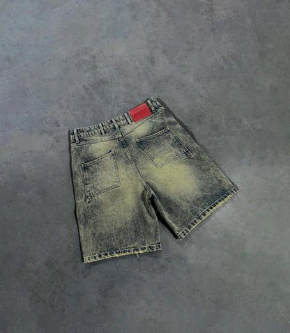 SANDY BLUE DOUBLE KNEE JORTS