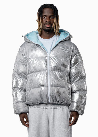 DOUBLE-SIDED PUFFER GREY/BLUE